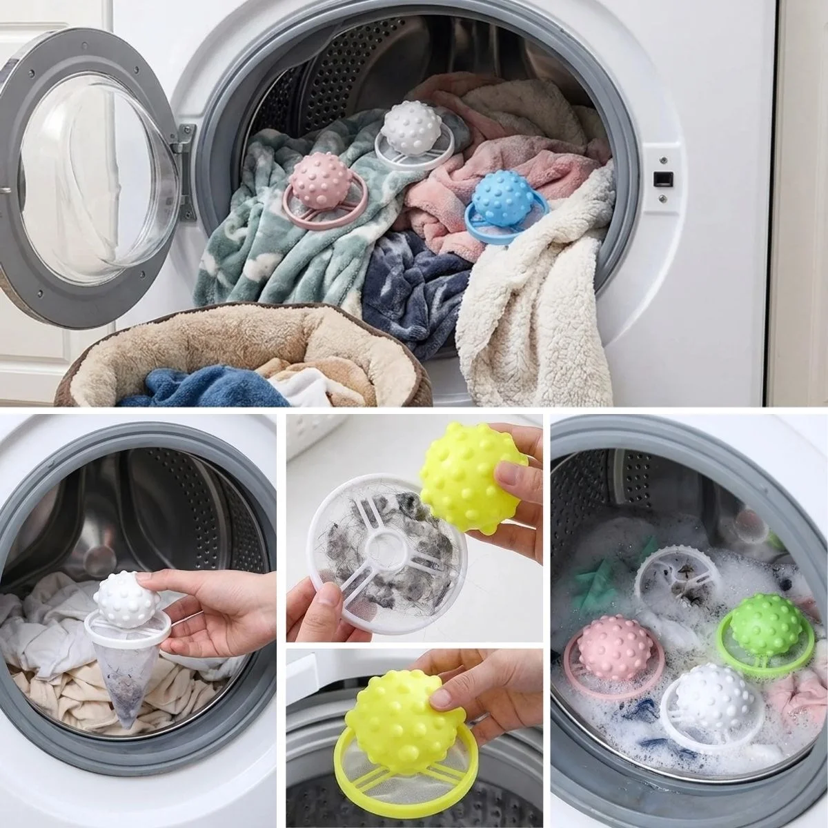 Çamaşır Makinesi Tüy Toplayıcı Filtre – Yıkanabilir Saç ve Tiftik Yakalama Aparatı görsel 3