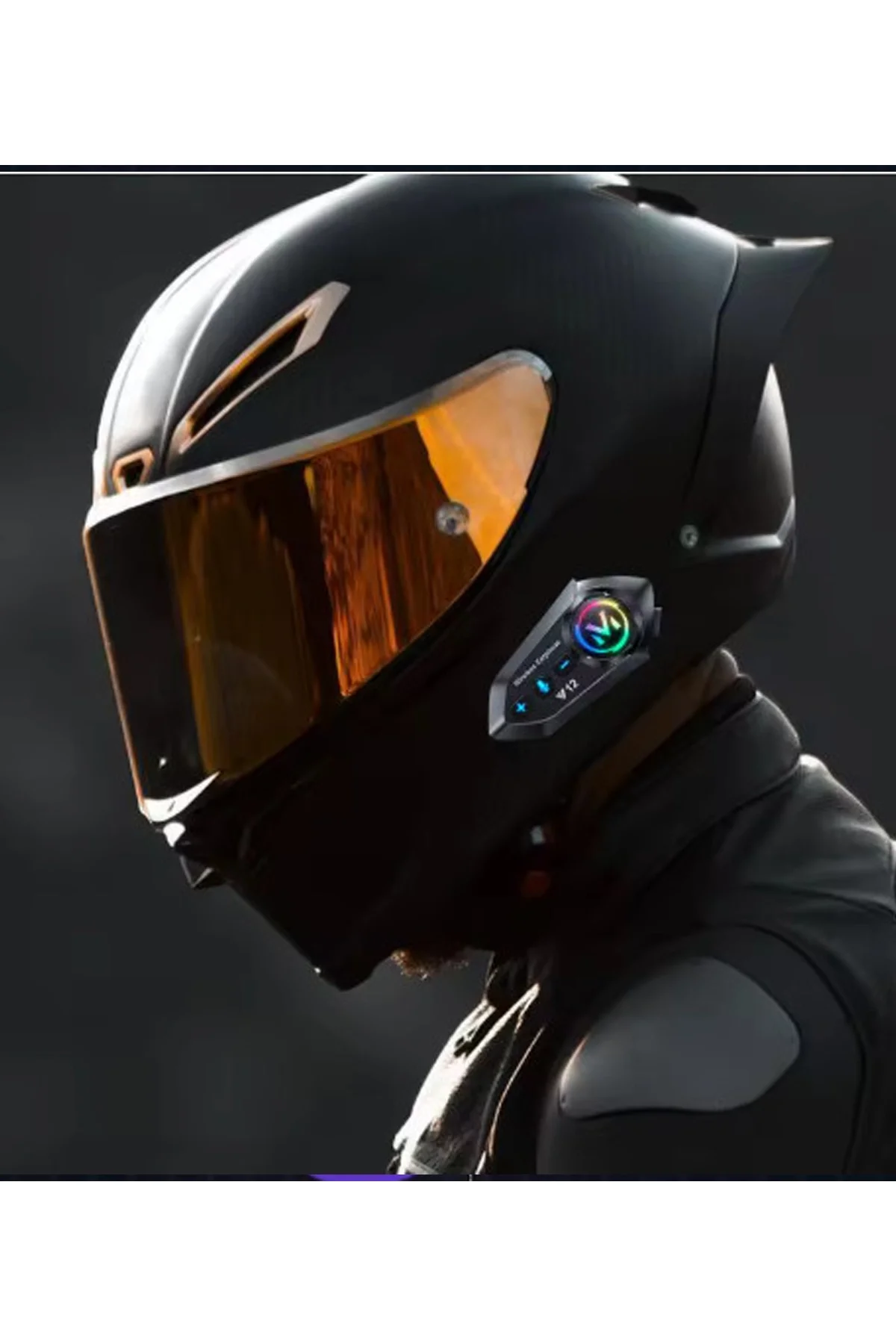 Y12 Motor Kask Kulaklık RGB Modlu Radyolu Motosiklet Kulaklık 5.3 Bluetooth Intercom görsel 5