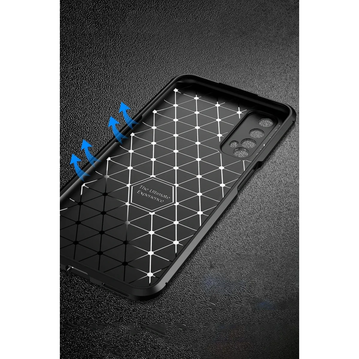 Realme 7 Kılıf Auto Focus Karbon Kapak - Siyah görsel 4