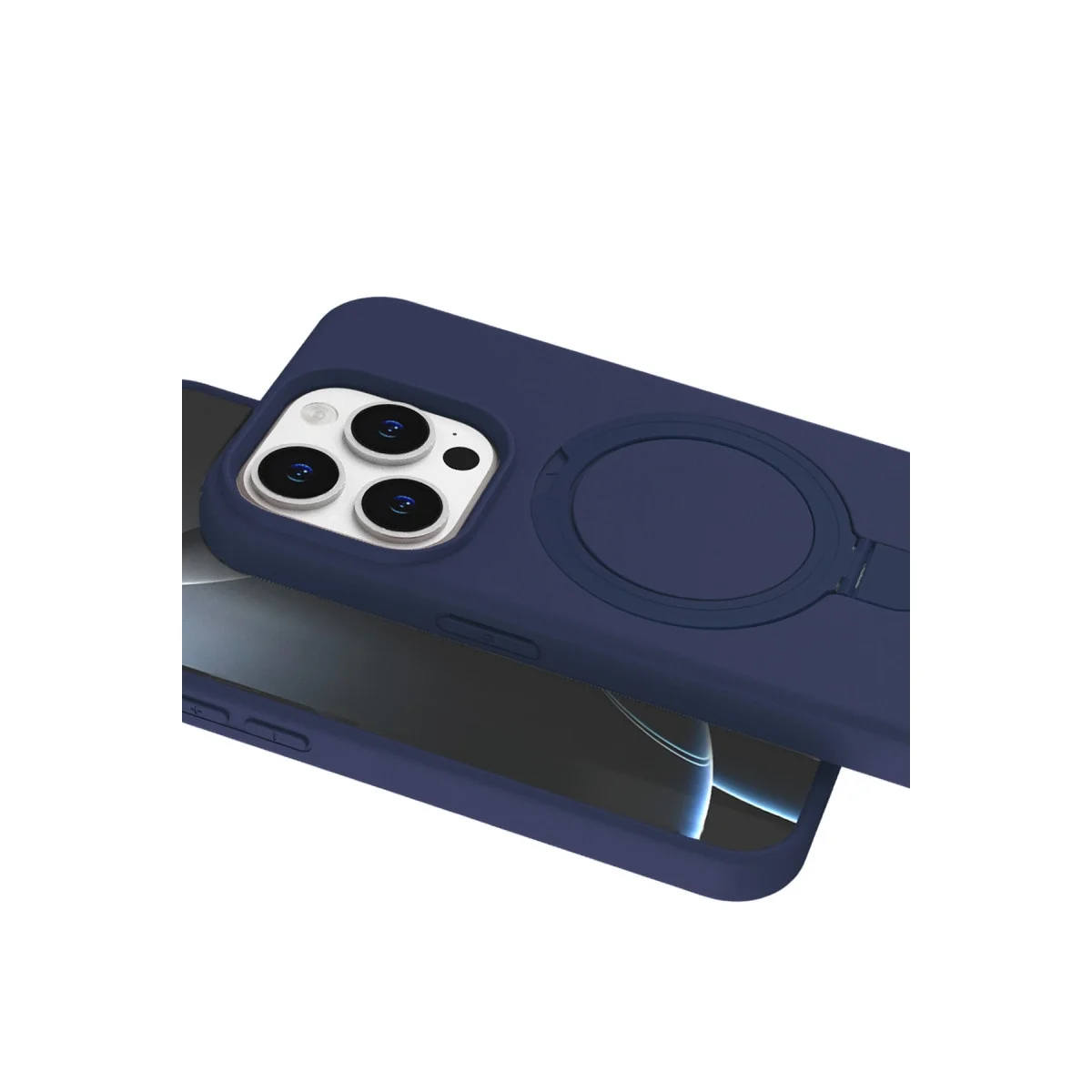 Apple İphone 15 Pro Max Regal Magsafe Standlı Kapak - Lacivert görsel 4