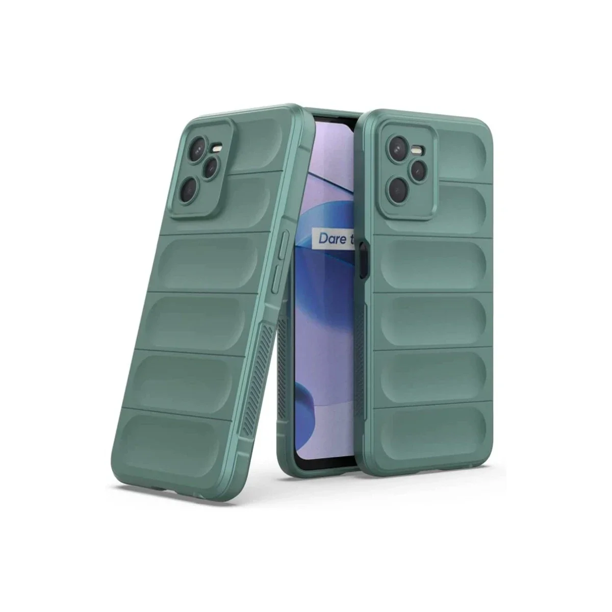 Realme C35 Kılıf Optimum Silikon - Koyu Yeşil görsel 2