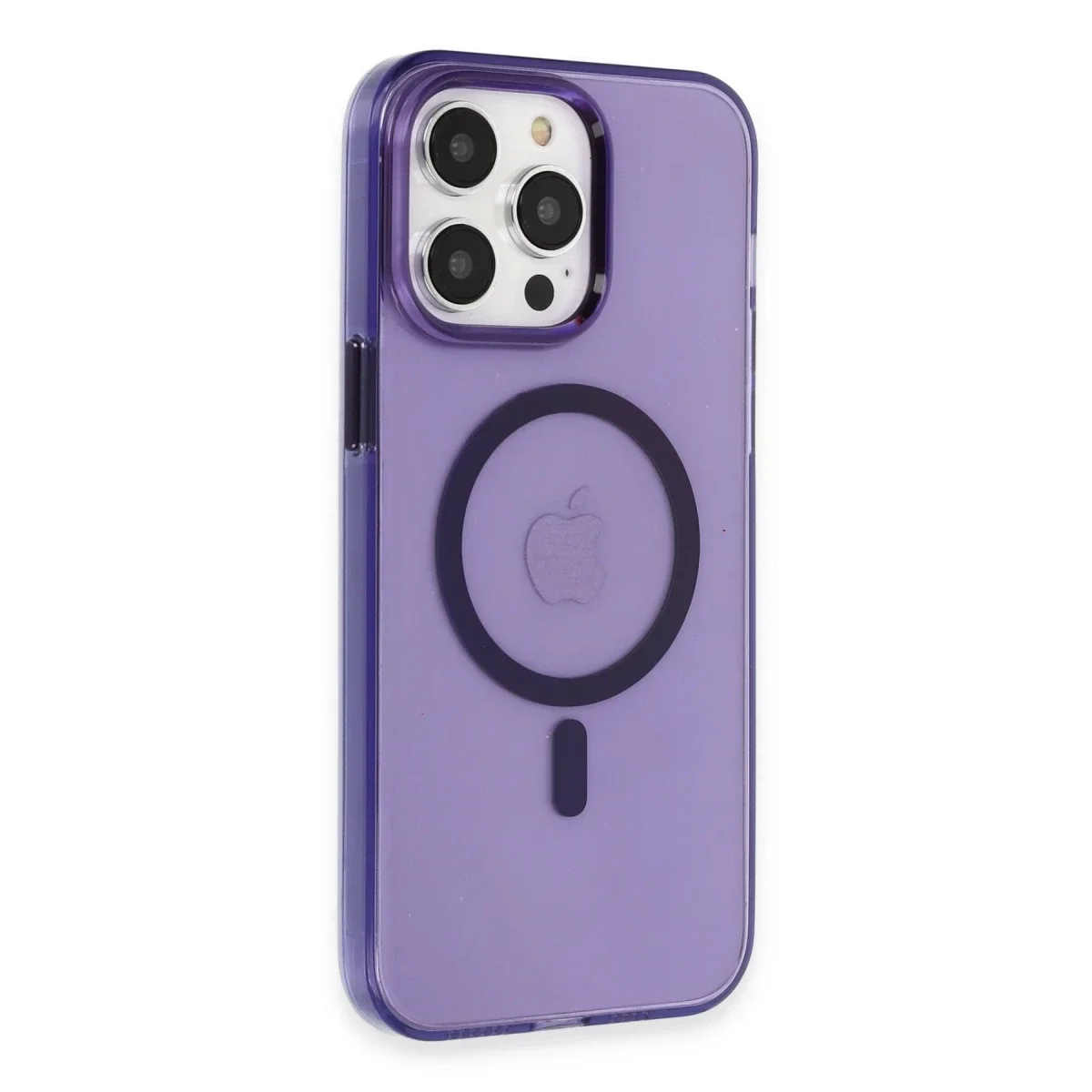 Apple iPhone 14 Pro Kılıf Tron Şeffaf Magsafe Kapak - Derin Mor