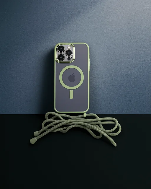 Apple İphone 14 Pro Kılıf Divo Lazer Askılı Magsafe Kapak - Koyu Yeşil