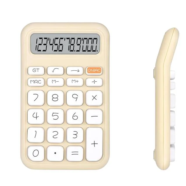 PM-25408 Krem Renk Beyaz Tuş 12 Haneli Hesap Makinesi görsel 2