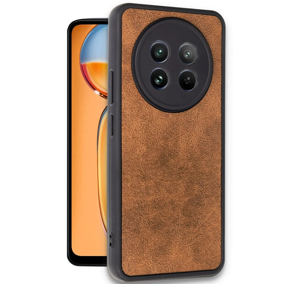 Realme 12 5g Kılıf Aras Deri Kapak - Taba görsel 2