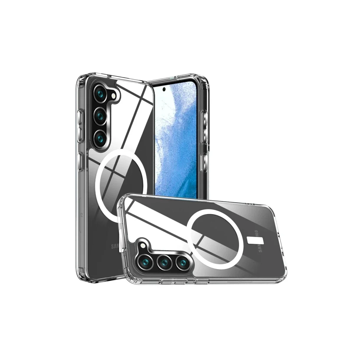 Samsung Galaxy S23 Kılıf Magneticsafe Şeffaf Silikon - Şeffaf görsel 5