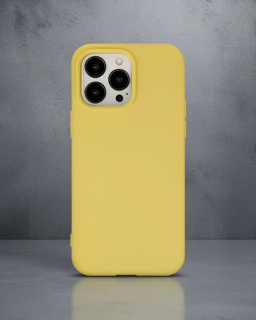 Apple İphone 14 Pro Max Kılıf Nano İçi Kadife Silikon - Sarı