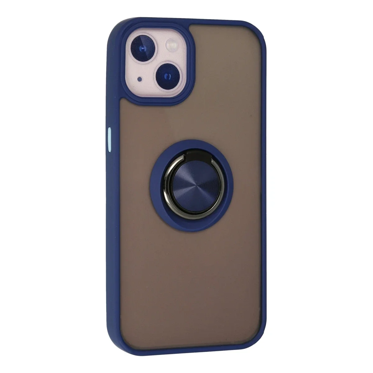 Apple iPhone 13 Kılıf Montreal Yüzüklü Silikon Kapak - Lacivert görsel 3