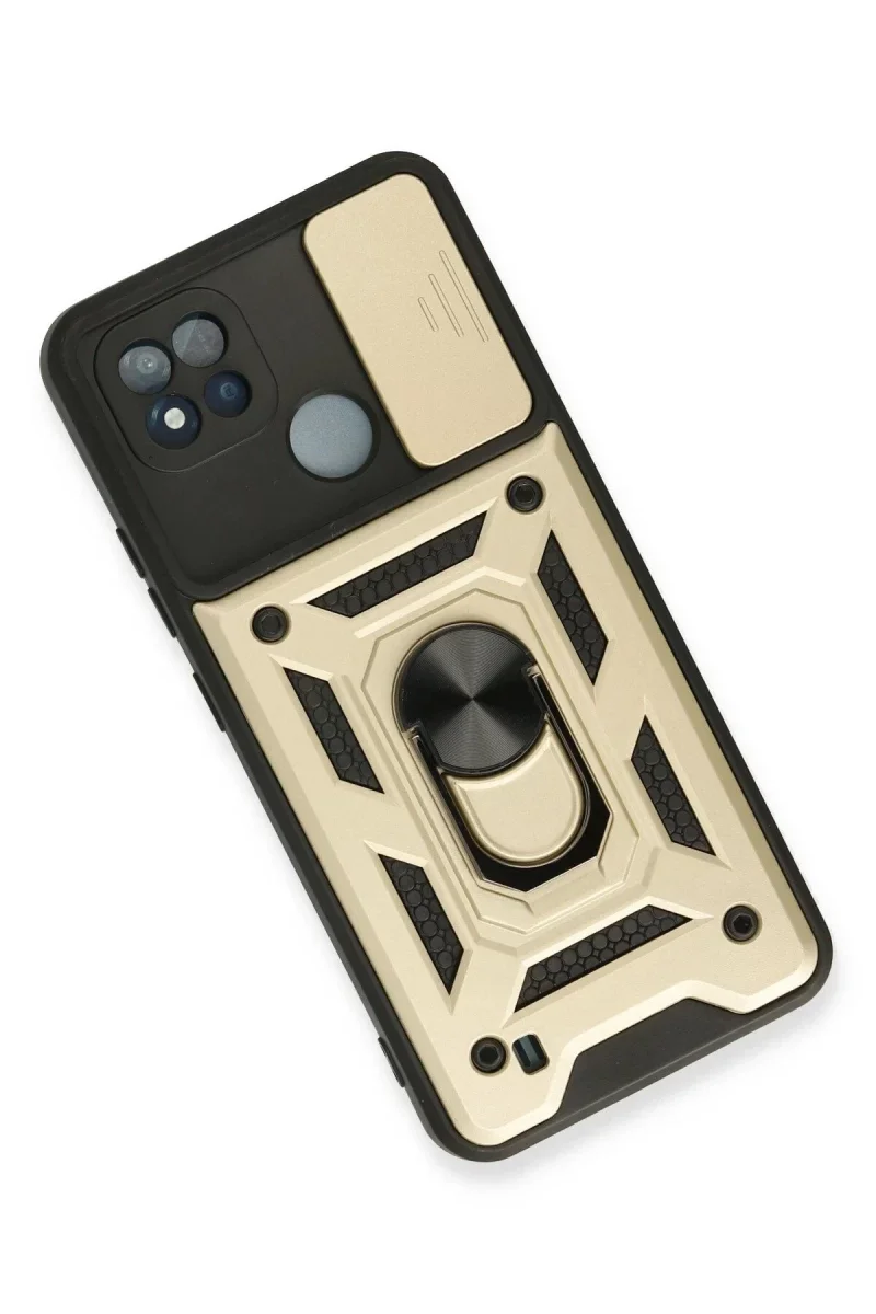 Realme C11 2021 Kılıf Pars Lens Yüzüklü Silikon - Gold görsel 2