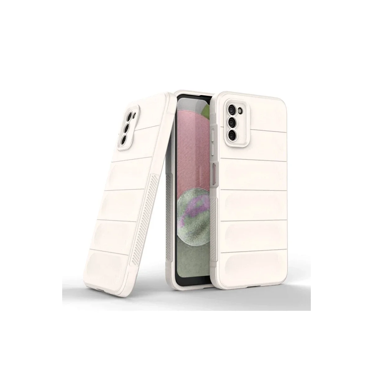Samsung Galaxy A03S Kılıf Optimum Silikon - Krem görsel 2