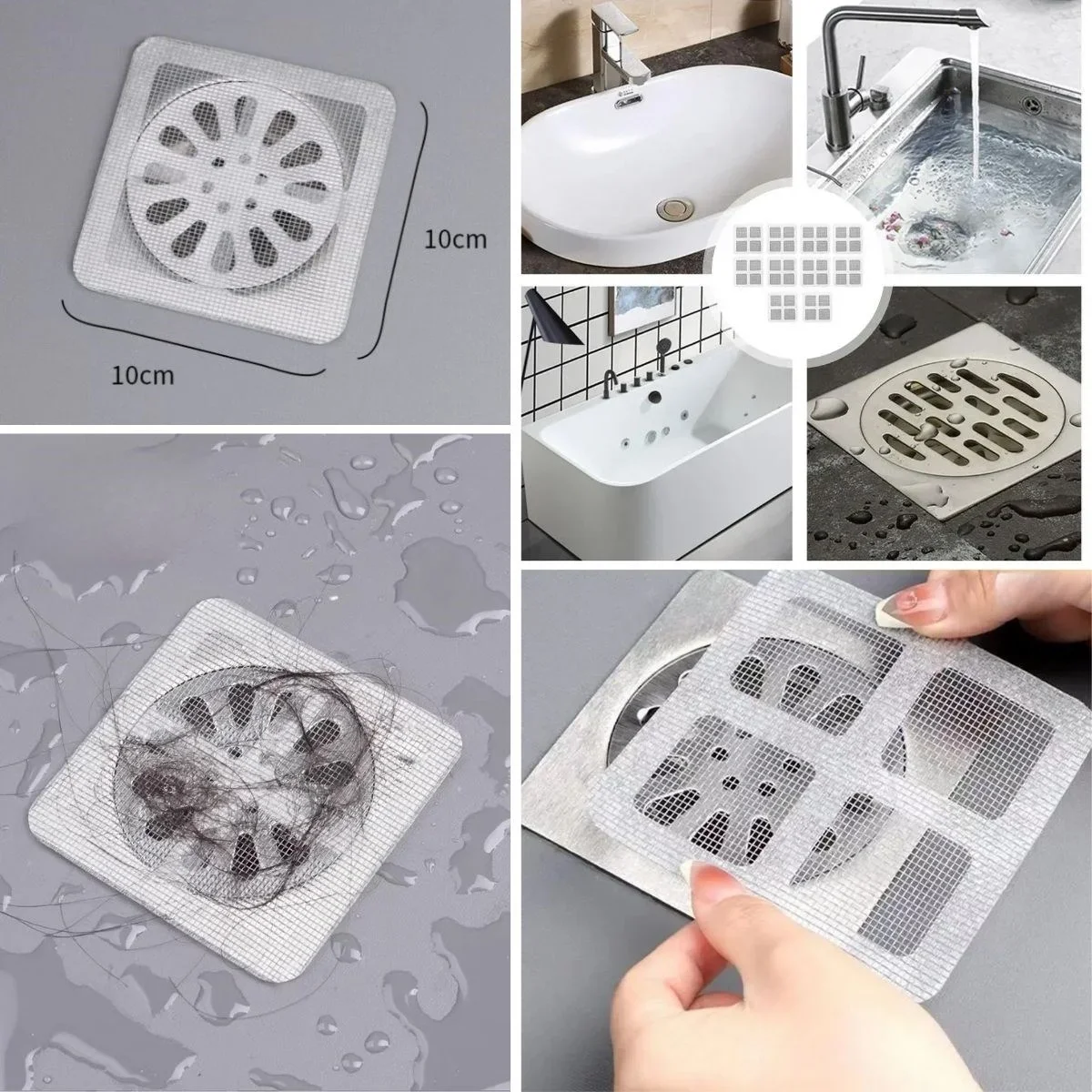 10'lu Banyo ve Mutfak Lavabo Koku Önleyici ve Haşere Böcek Önleyici Gider Filtresi görsel 5