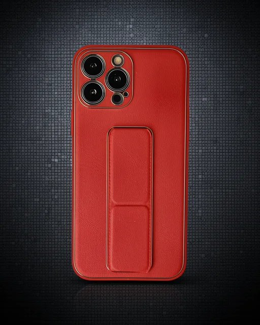 Apple İphone 13 Pro Max Kılıf Coco Deri Standlı Kapak - Kırmızı