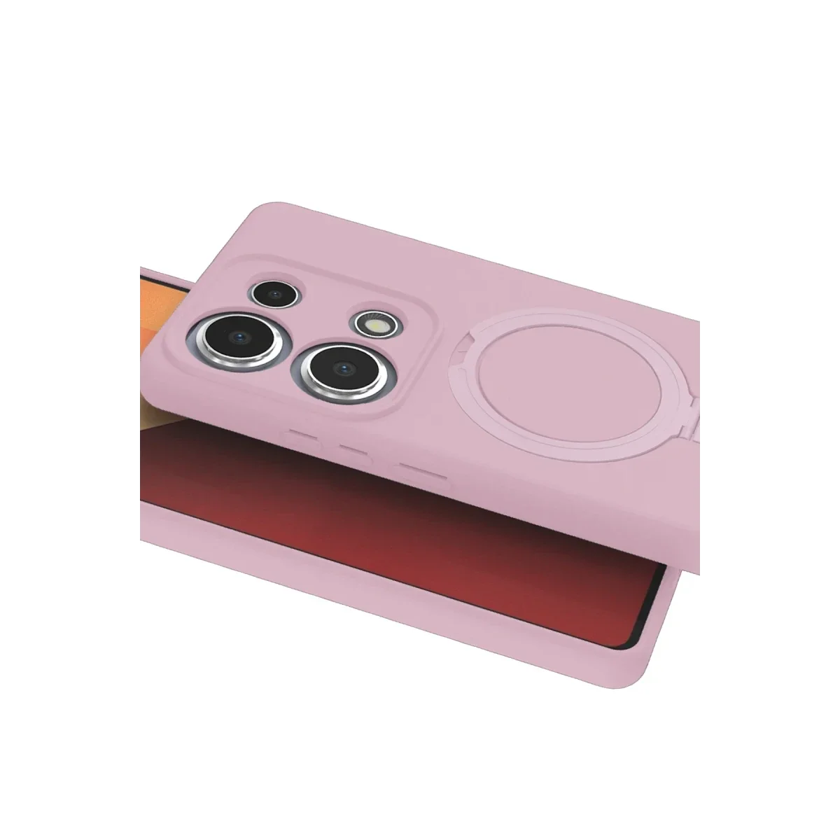 Xiaomi Redmi Note 13 Pro 4G Regal Magsafe Standlı Kapak - Açık Pembe görsel 3