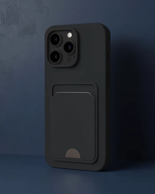 Apple İphone 16 Pro Max Kılıf Kelvin Kartvizitli Silikon - Siyah