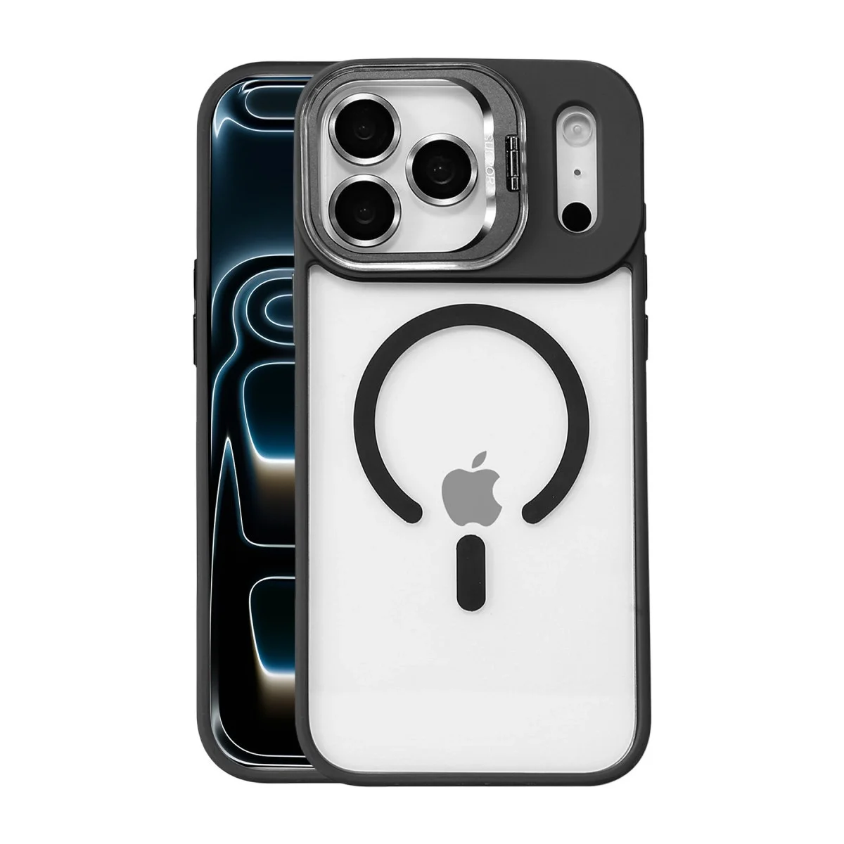 Joko Apple İphone 17 Pro Max Rem Lensli Magsafe Standlı Kapak - Siyah