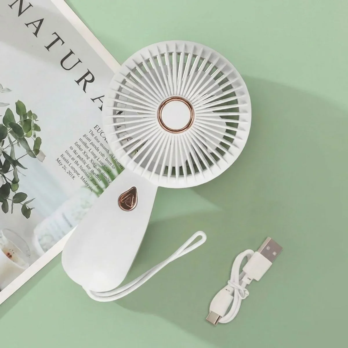 3 Kademeli Çanta Tipi El Fanı – Taşınabilir ni Serinletici Silikon Askılı Fan ZB103