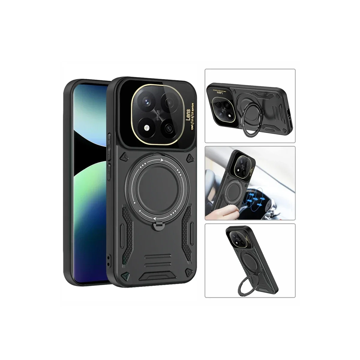 Xiaomi Redmi Note 14 Pro 4G Kılıf Joy Lens Standlı Kapak - Mor görsel 2
