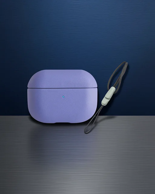 Apple Airpods Pro 2 (2.nesil) 405 Deri Kılıf - Lila