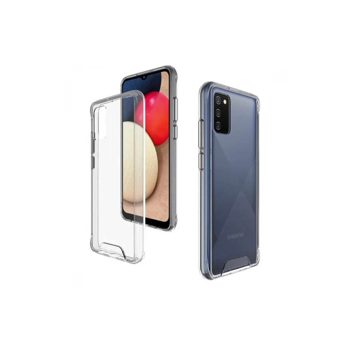 Samsung Galaxy A02s Kılıf Lüx Şeffaf Silikon görsel 3