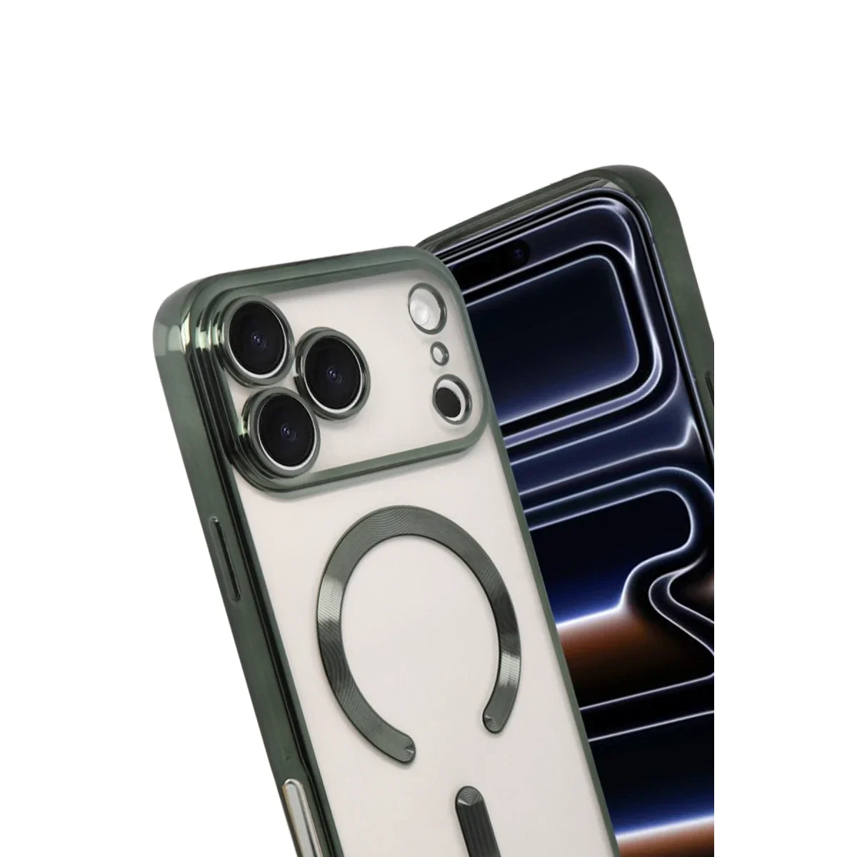 Apple iPhone 17 Pro Max Kross Magneticsafe Kapak - Koyu Yeşil görsel 3