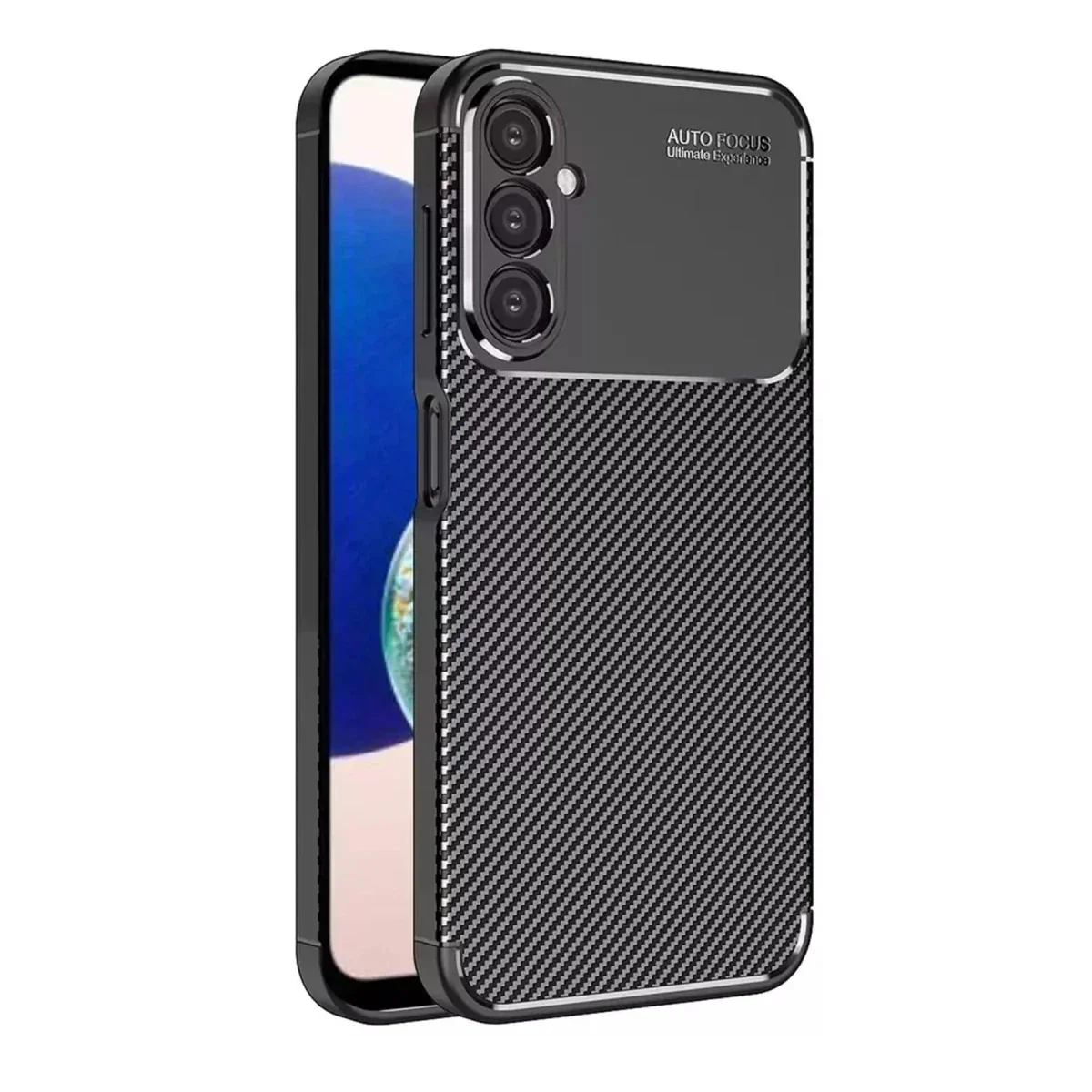 Samsung Galaxy A05S Kılıf Auto Focus Karbon Kapak - Siyah