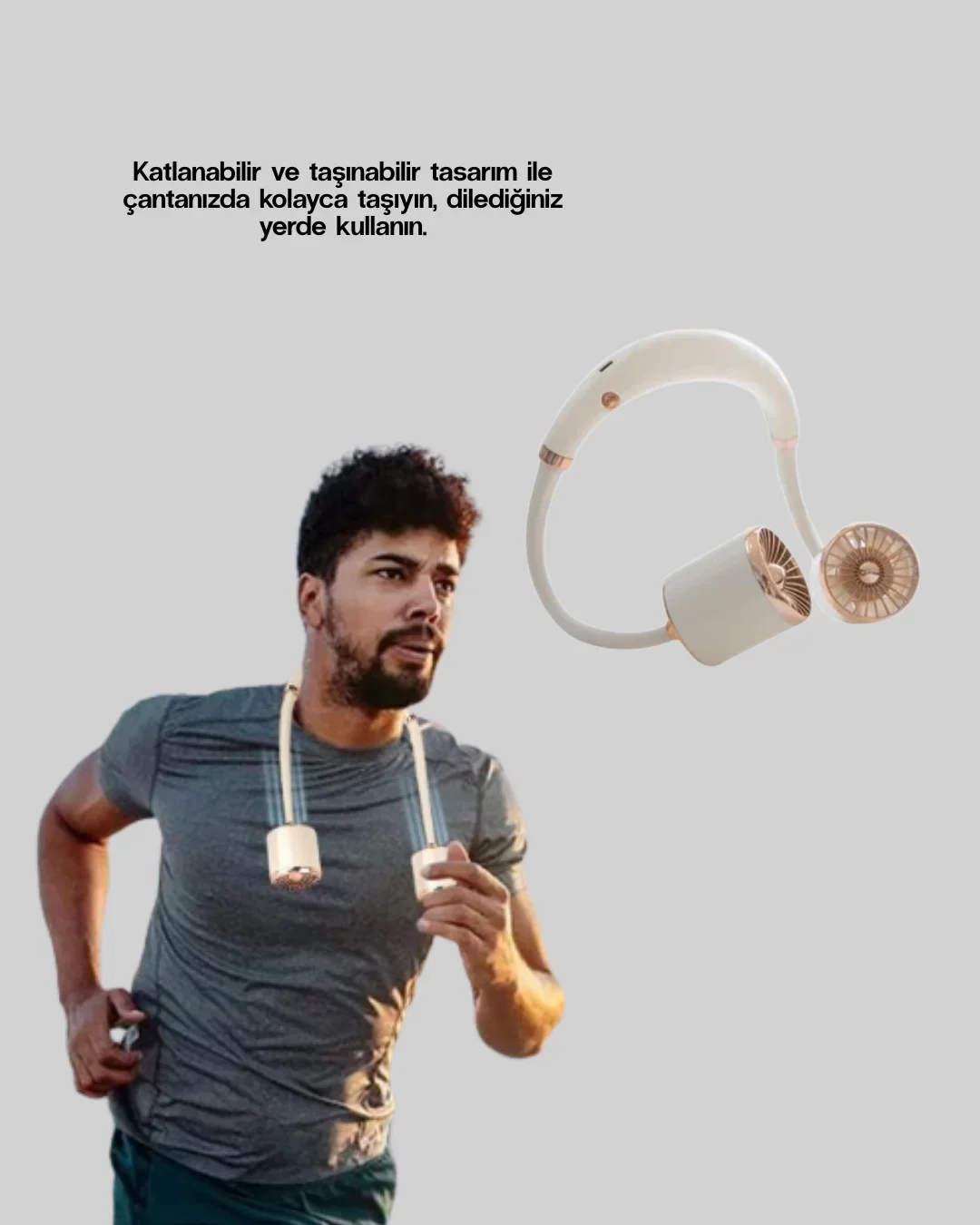 Yazlık Taşınabilir Sessiz Boyun Fanı 3 Kademe Hız Ayarlı görsel 5