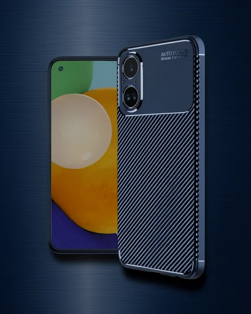 Realme 12 Lite Kılıf Auto Focus Karbon Kapak - Lacivert