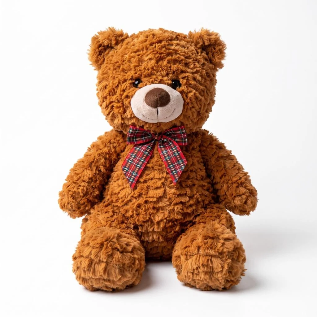 PL50243 50 Cm Ayı Ekose Kurdelalı Peluş Oyuncak görsel 2