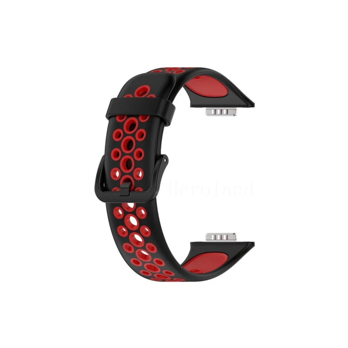 Huawei Watch Fit 2 Spor Delikli Kordon - Siyah-Kırmızı görsel 2
