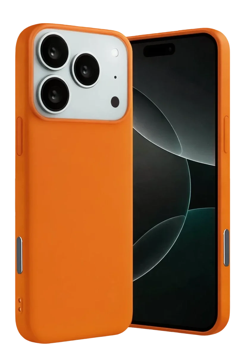 Apple iPhone 17 Pro Max Nano içi Kadife Silikon - Turuncu