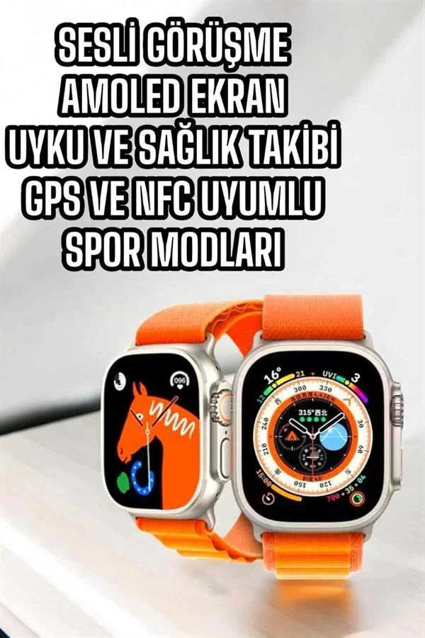 Akıllı Saat NFC ve GPS Uyumlu Uyku ve Sağlık Takibi Sesli Görüşme görsel 3