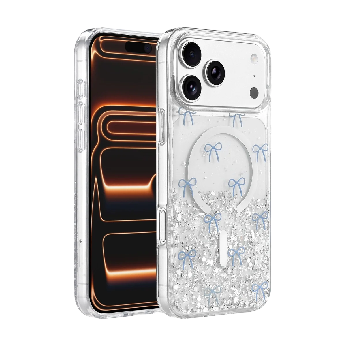Onegif Apple İphone 17 Pro Max sk Simli Magsafe Kapak - Desen 3