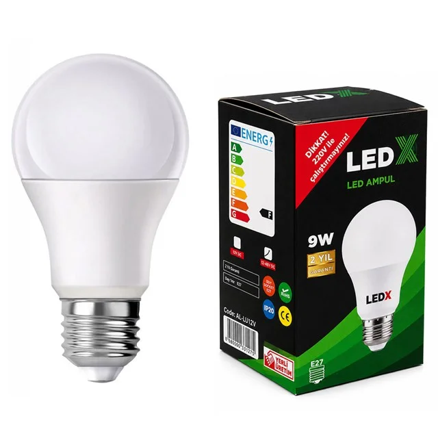 LedX AL-LL12-48V E27 Duy 12V–48V Arası 850 Lümen 9W 6500K Beyaz LED Ampul görsel 2