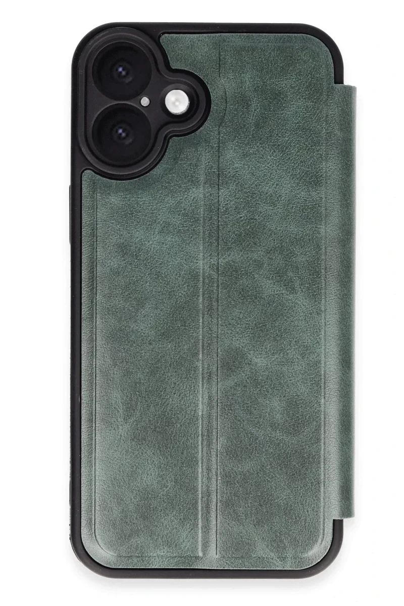 Apple iPhone 16 Plus Kılıf Flip Cover - Koyu Yeşil