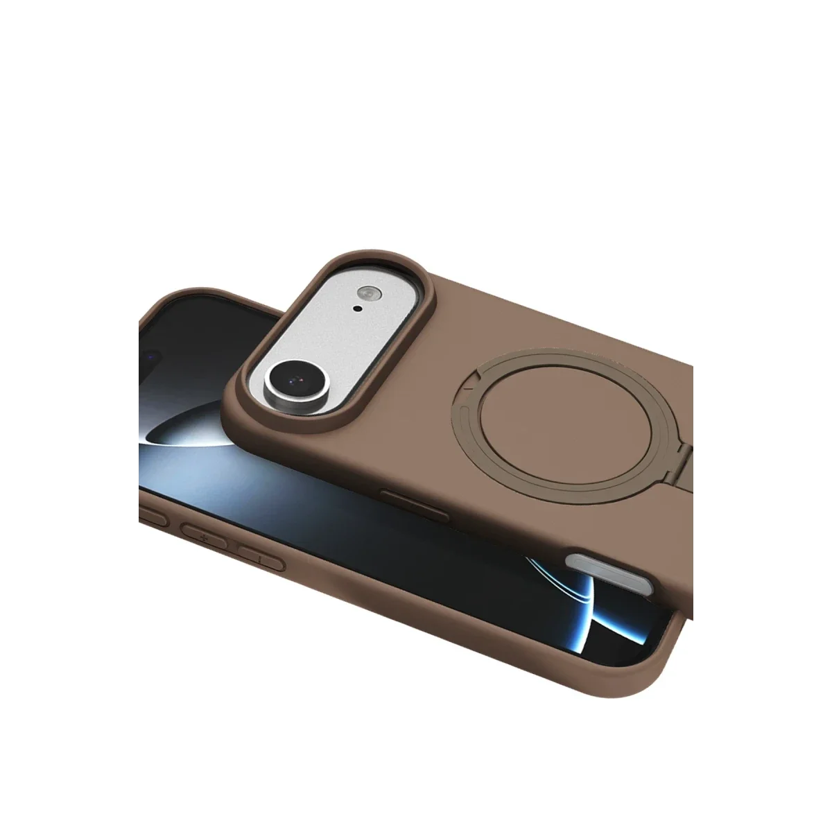 Apple iPhone 17 Air Regal Magsafe Standlı Kapak - Çöl Titanyum görsel 2