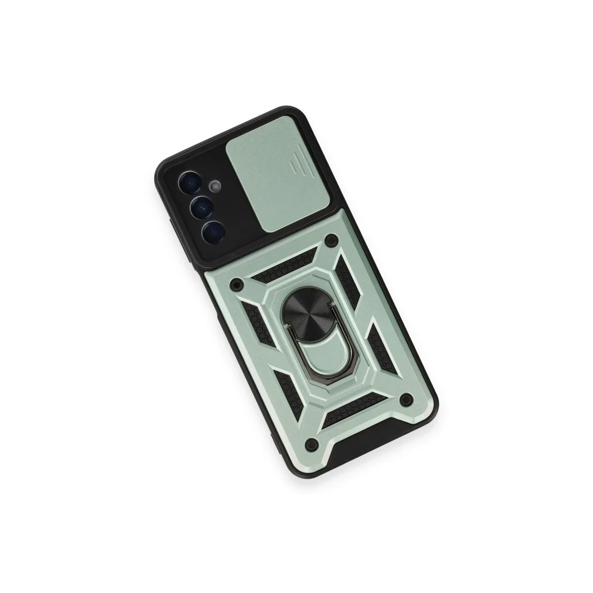Samsung Galaxy M14 5G Kılıf Pars Lens Yüzüklü Silikon - Yeşil görsel 4
