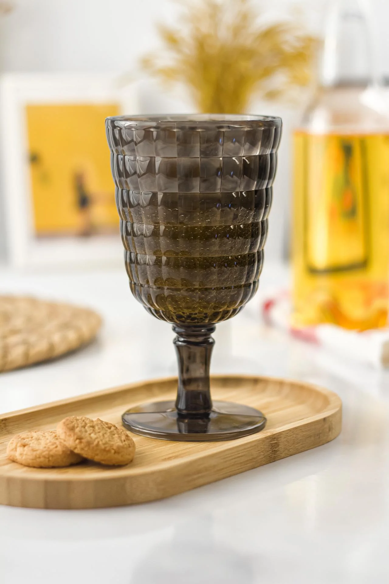 Allegra Füme Kadeh Bardak - 450 ml Tekli Akrilik Malzeme - Cam Değildir Kırılmaya Dayanıklı görsel 2