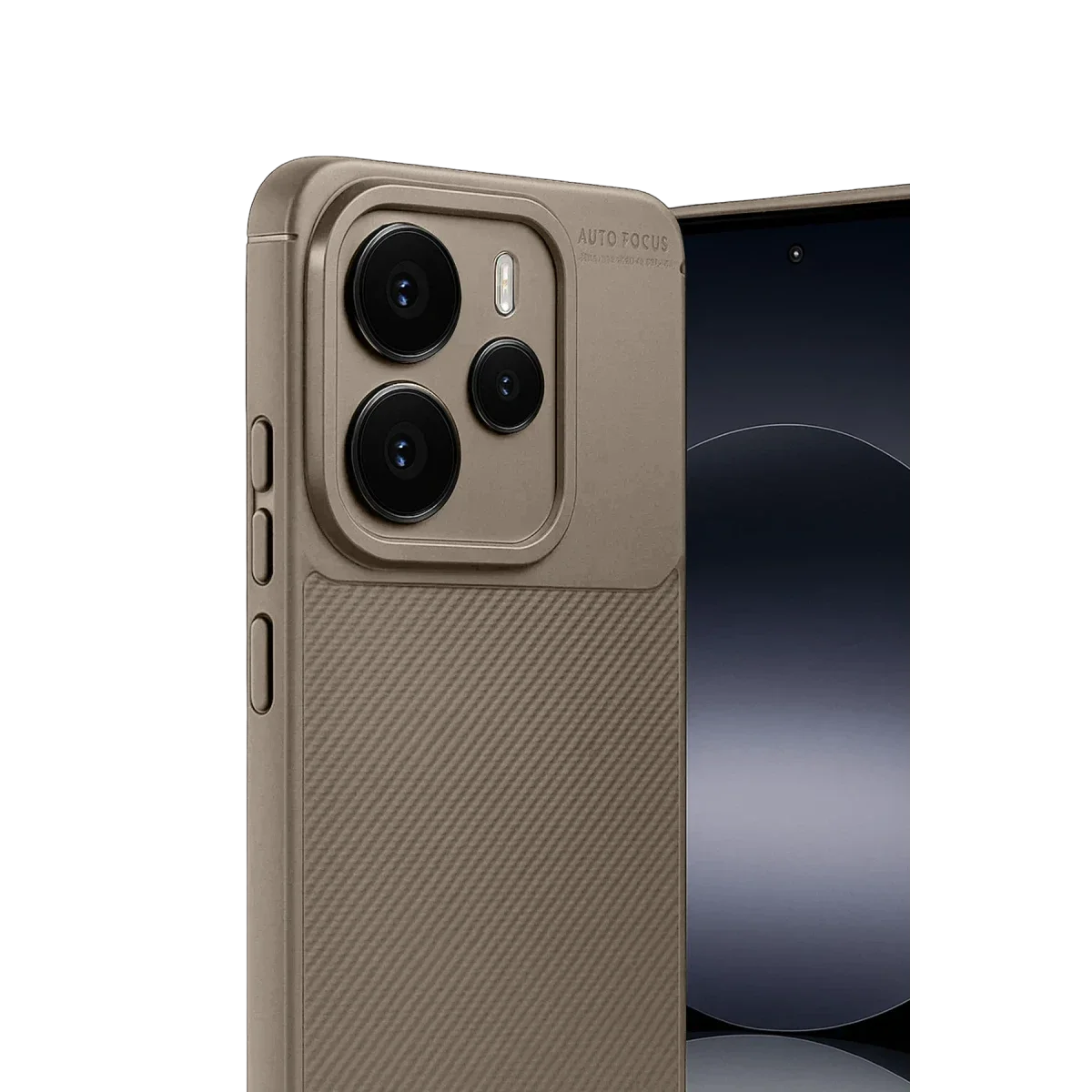Xiaomi Note 14 5G Auto Focus Karbon Kapak - Kahverengi görsel 3