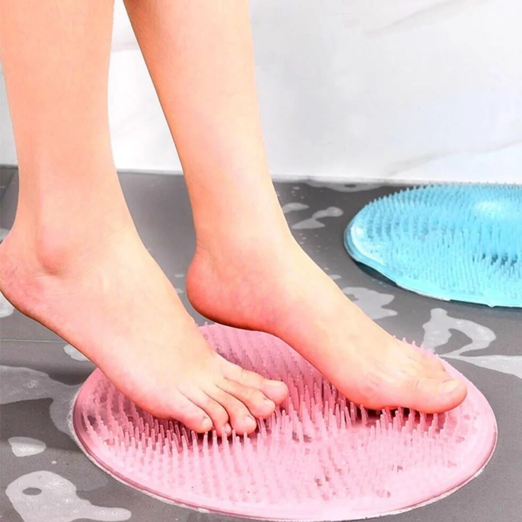 Silikon Fırçalı Banyo Masaj Matı ve Ayaklar için Topuk Masaj Paspası görsel 2
