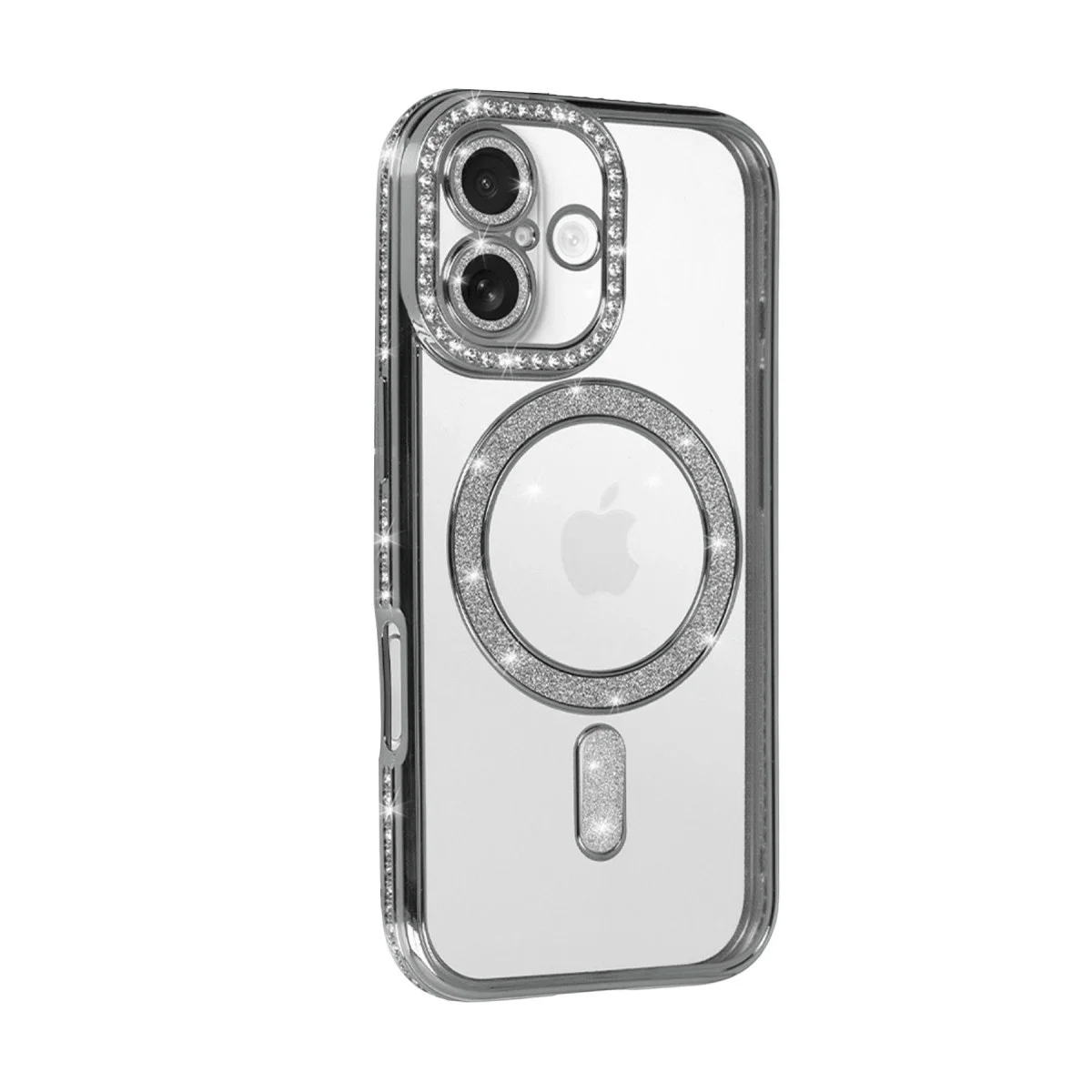 Apple İphone 17 Joke Simli Magneticsafe Kılıf - Gümüş görsel 2