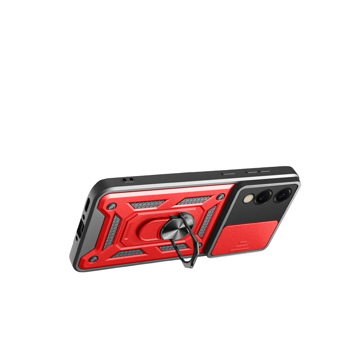 Samsung Galaxy S25 Edge Pars Lens Yüzüklü Silikon - Kırmızı görsel 2