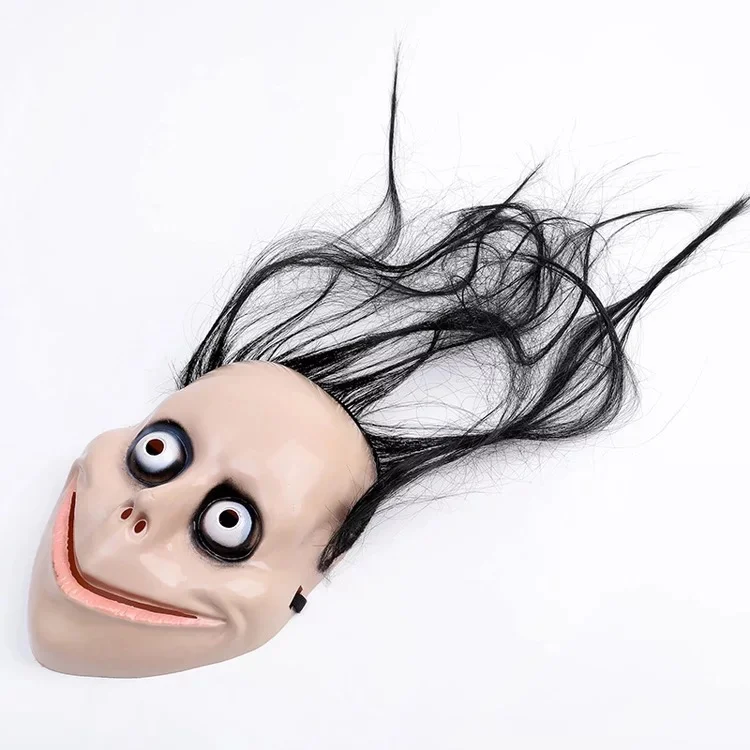 Saçlı Momo Korku Maskesi 24x16 cm görsel 4
