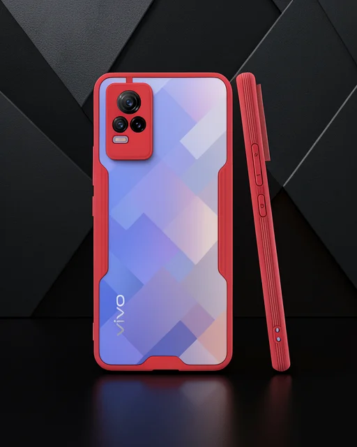Vivo V21e Kılıf Platin Silikon - Kırmızı