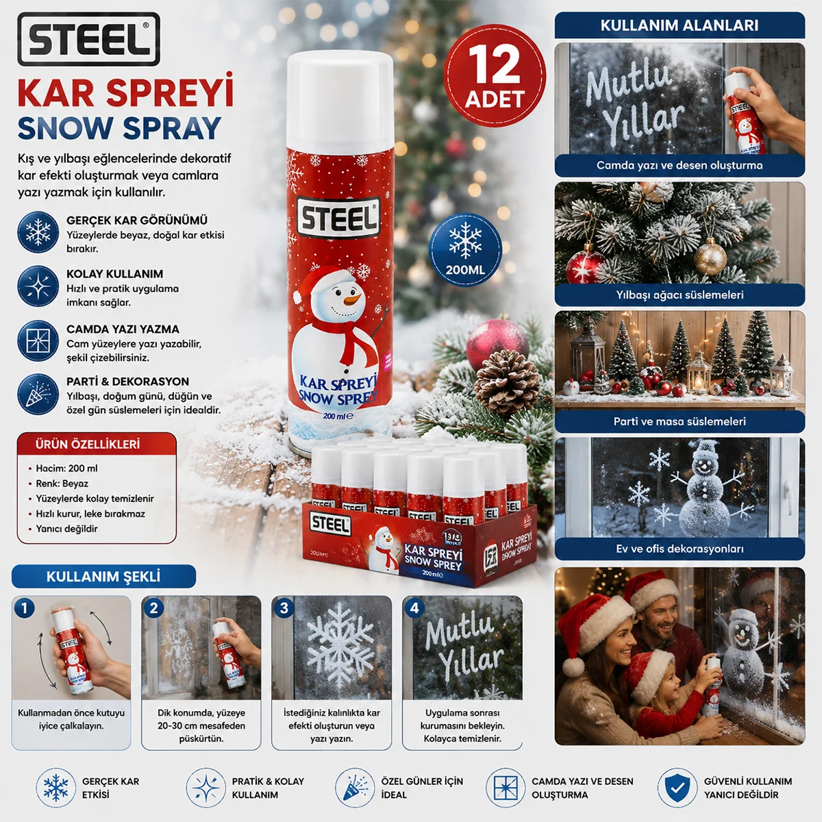 Kar Spreyi 200ml görsel 2