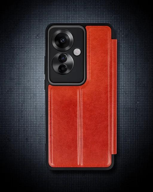 Oppo Reno 11f Kılıf Flip Cover - Kırmızı