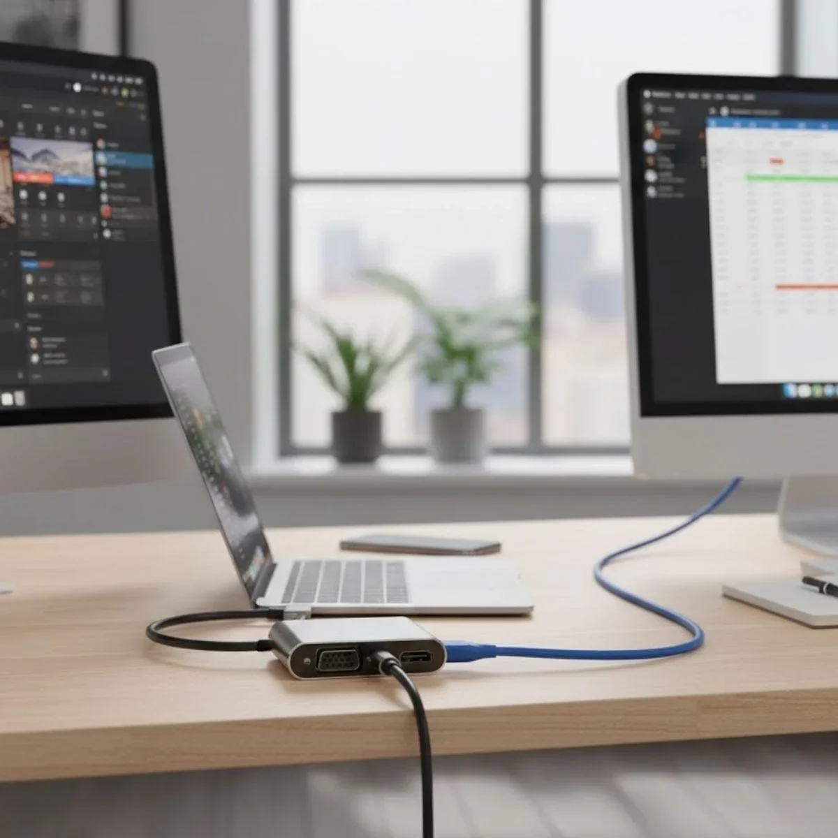 4’ü 1 Arada Type-C to Hub Dönüştürücü Adaptör – 4K Ultra HD HD & VGA Görüntü Aktarımı, PD Hızlı Şarj Destekli, USB Çoklayıcı görsel 3