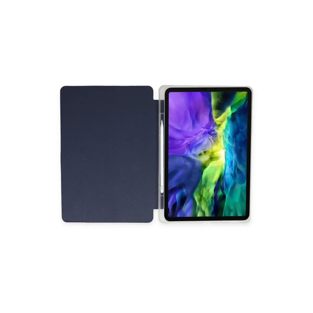 Apple iPad Pro 12.9 (2021) Kılıf Kalemlikli Mars Tablet Kılıfı - Lacivert görsel 5