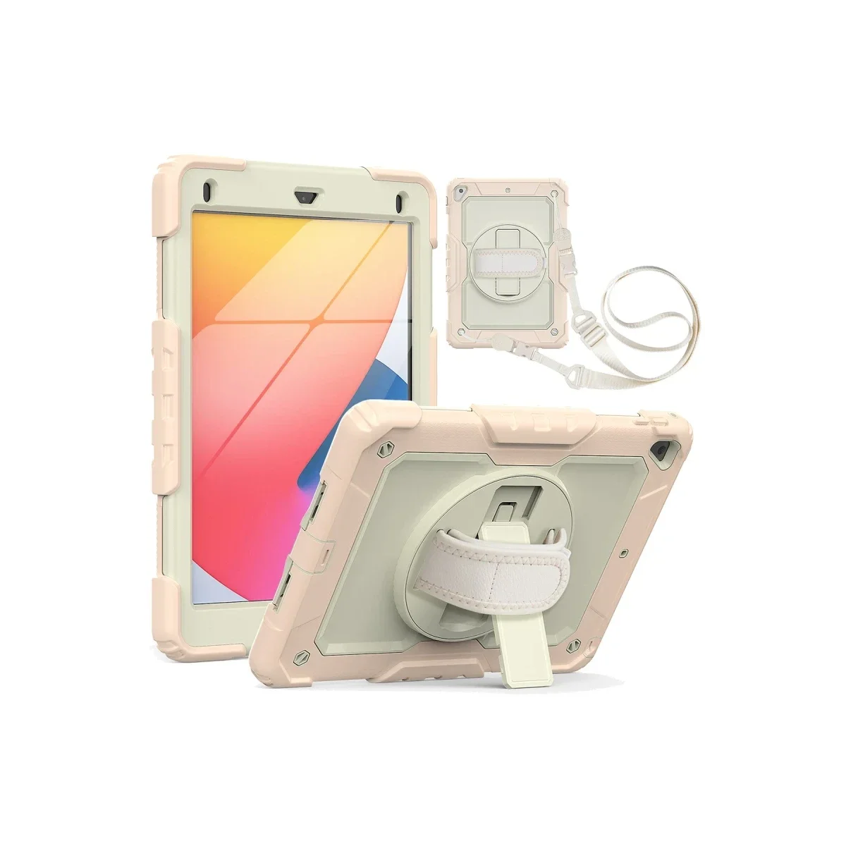 Apple iPad 5 Air 9.7 Kılıf Strap New Tablet Kapak - Pembe