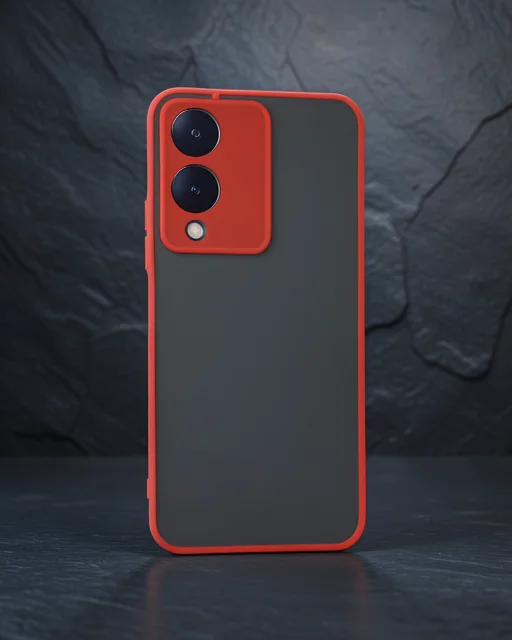 Vivo Y17s Kılıf Montreal Silikon Kapak - Kırmızı