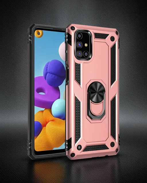 Samsung Galaxy M51 Kılıf Sofya Yüzüklü Silikon Kapak - Rose